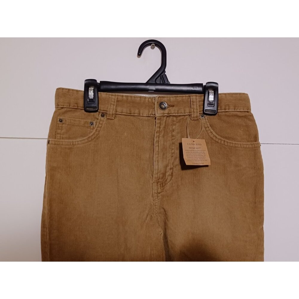 Lands End  Tan Adjustable Waistband  Corduroy Pants Size 16S 28X 30 NWT - Picture 3 of 5